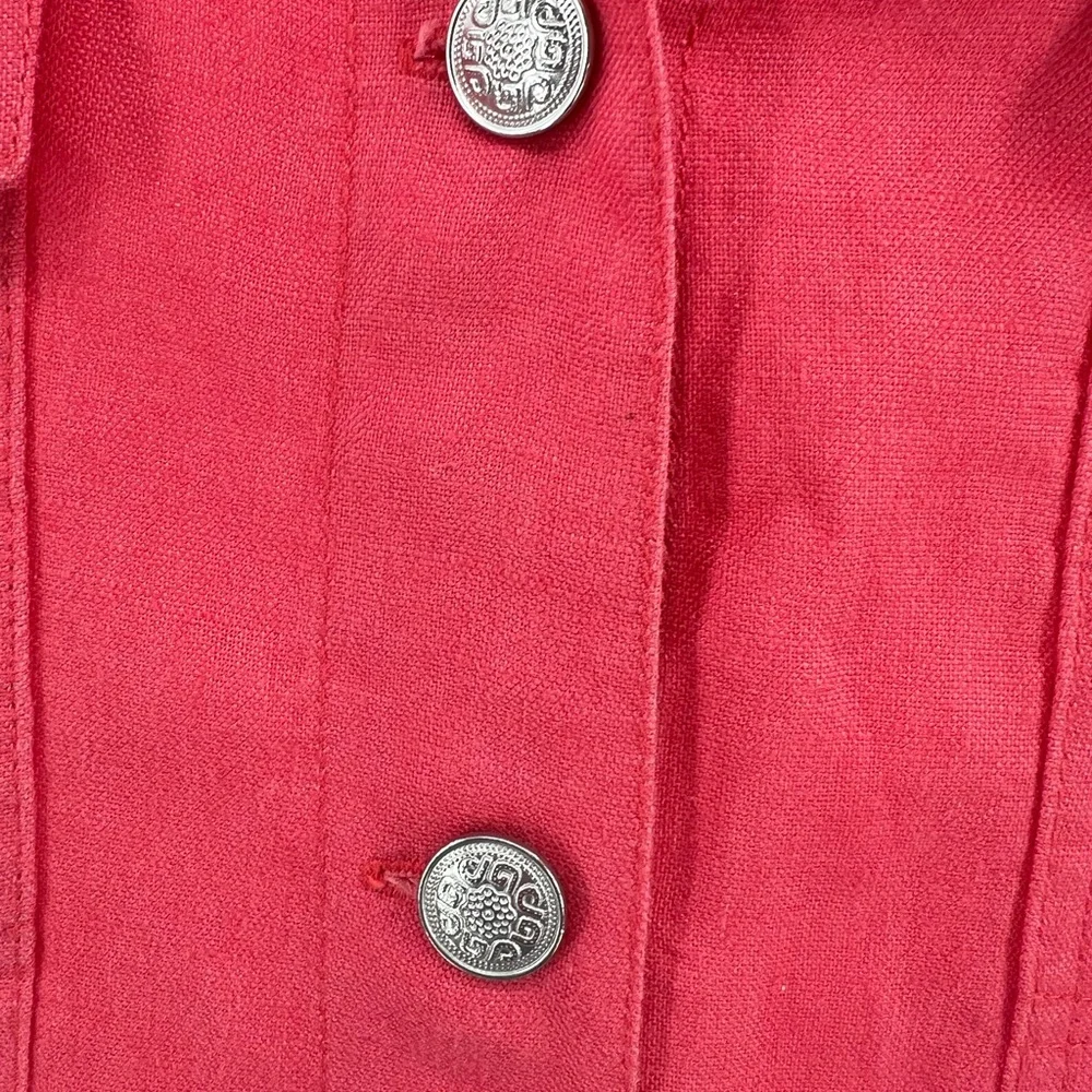 Saint Tropez West 2X linen jacket shacket coral plus office casual vacation